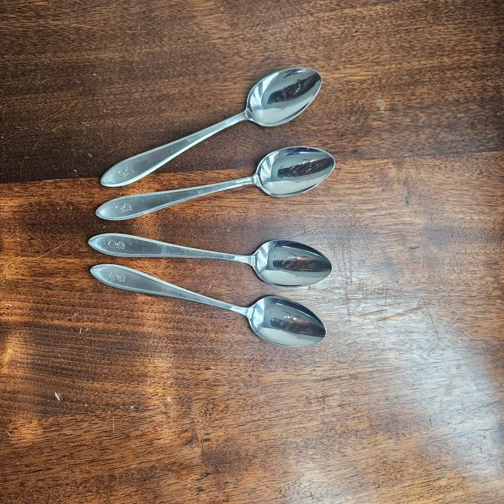 Vintage WMF Cromargan Germany Line 4 Place Oval Spoons 6in set